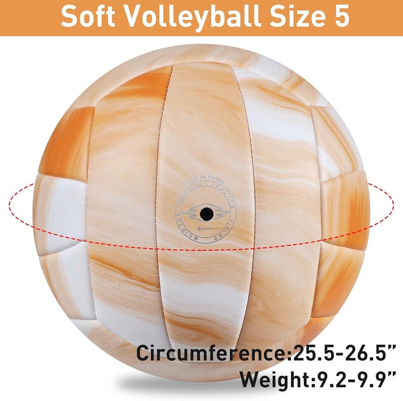 EVZOM Super Soft Volleyball Beach Volleyball Official Size 5 for Outdoor/Indoor/Pool/Gym/Training Premium Volleyballs Equipment Durability Stability Sports Ball - Image 4